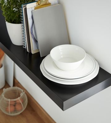Tablette murale avec fixation invisible GoodHome Cusko noir 30 cm