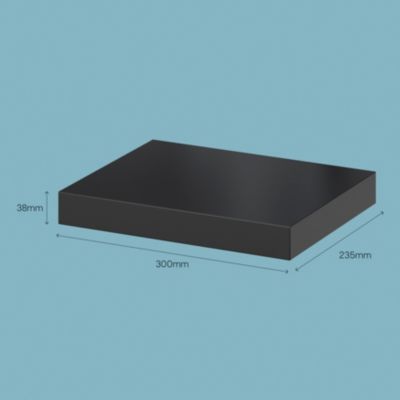 Tablette murale avec fixation invisible GoodHome Cusko noir 30 cm