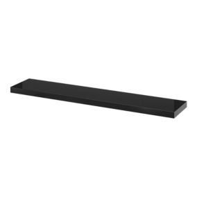 Tablette murale avec fixation invisible GoodHome Cusko noir brillant 118 cm