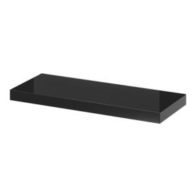 Tablette murale avec fixation invisible GoodHome Cusko noir brillant 60 cm