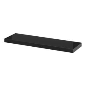 Tablette murale avec fixation invisible GoodHome Cusko noir brillant 80 cm