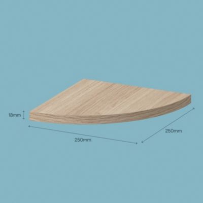 Tablette murale d'angle GoodHome Rigga effet chêne clair 25 cm