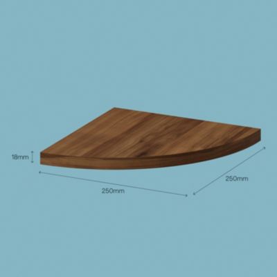 Tablette murale d'angle GoodHome Rigga effet noyer 25 cm
