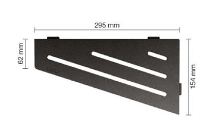 Tablette murale de douche SHELF- E- S3 - CURVE - aluminium structuré Noir mat - 62 x 295 x 154 mm
