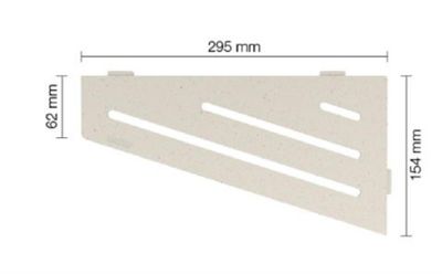 Tablette murale de douche SHELF- E- S3 - CURVE - aluminium structuré Noir mat - 62 x 295 x 154 mm
