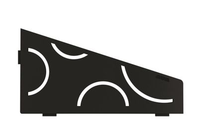Tablette murale de douche SHELF- E- S3 - CURVE - aluminium structuré Noir mat - 62 x 295 x 154 mm