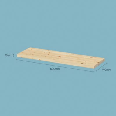 Tablette murale en pin GoodHome Rigga L. 60 cm