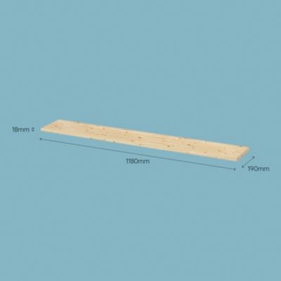 Tablette murale en pin massif GoodHome Rigga L. 118 cm