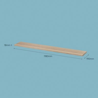 Tablette murale GoodHome Rigga effet chêne clair L. 118 cm