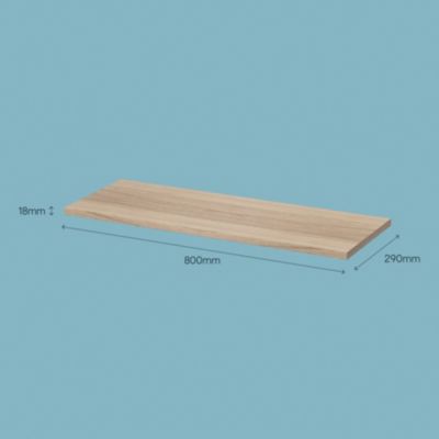 Tablette murale GoodHome Rigga effet chêne L. 80 cm