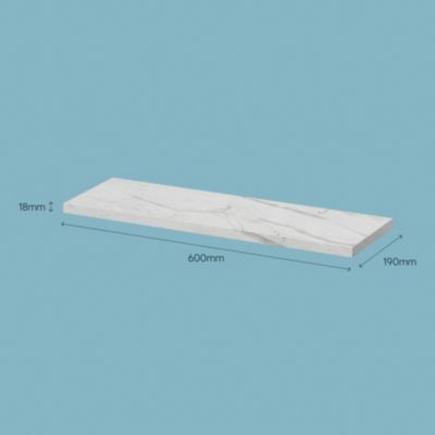 Tablette murale GoodHome Rigga effet marbre L. 60 cm