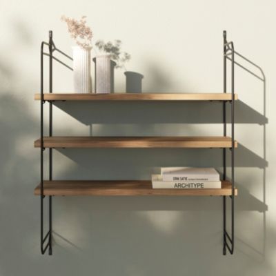 Tablette murale GoodHome Rigga effet noyer L. 60 cm
