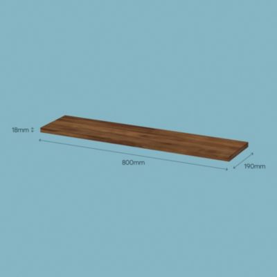 Tablette murale GoodHome Rigga effet noyer L 80 cm