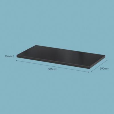 Tablette murale GoodHome Rigga noir L. 60 cm