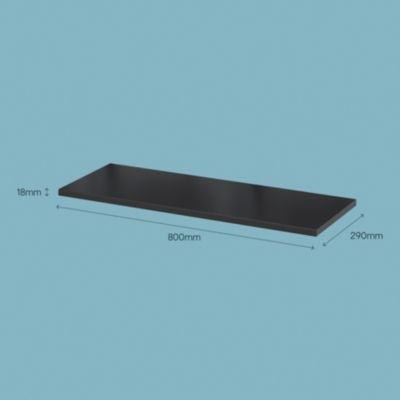 Tablette murale GoodHome Rigga noir L. 80 cm