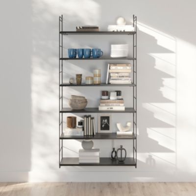 Tablette murale GoodHome Rigga noir L. 80 cm