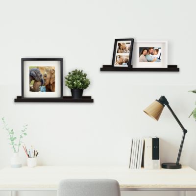 Tablette murale pour cadre photo GoodHome Rigga noir L. 60 cm