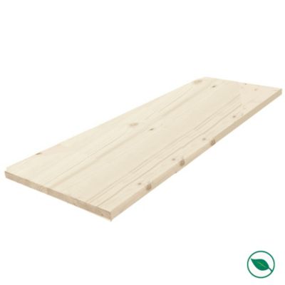 Tablette sapin massif lamellé collé abouté 2000 x 200 x 18 mm