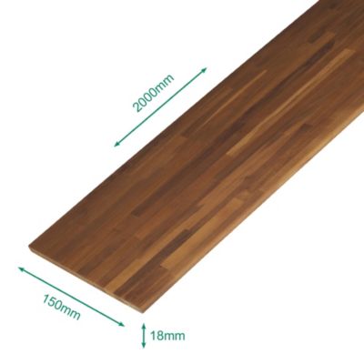 Tablette Teck massif Lamellé collé abouté 2000 x 150 x 18 mm