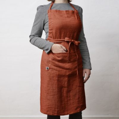 Tablier ajustable 70 x 85 cm Lin lavé français 160 g/m² Soline Paprika