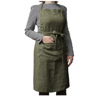 Tablier ajustable en lin lavé SOLINE 70 x 85 cm Thym