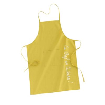 Tablier avec poche brode Cuistot 60 x 84 cm jaune