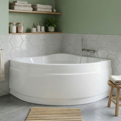 Tablier de baignoire d'angle Horyn L. 130 cm blanc