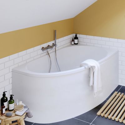 Tablier de baignoire d'angle Horyn L. 150 cm x l. 90 cm blanc