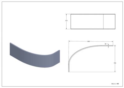 Tablier de baignoire d'angle Horyn L. 150 cm x l. 90 cm blanc