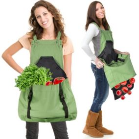 Tablier de récolte (vert), sac en toile pour la cueillette des fruits - Tablier de récolte ajustable et de grande capacité avec ou