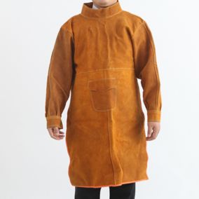 Tablier de travail de soudure en cuir ignifuge, résistant à l'usure, anti-brûlure vêtements de protection de soudure 130cm manches