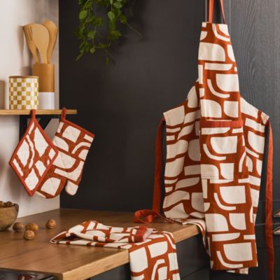 Tablier imprimé blanc et rouge L. 80 cm Guy Levasseur