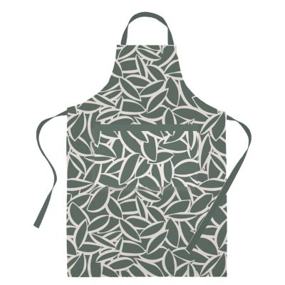 Tablier motif végétal vert et blanc L. 80 cm Guy Levasseur