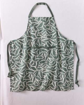 Tablier motif végétal vert et blanc L. 80 cm Guy Levasseur