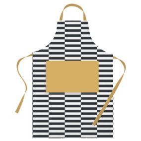 Tablier pop vintage noir et blanc L. 80 cm Guy Levasseur