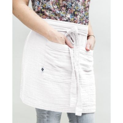 Tablier Serveur 45 x 80 cm Gaze de Coton Unie GAÏA Blanc