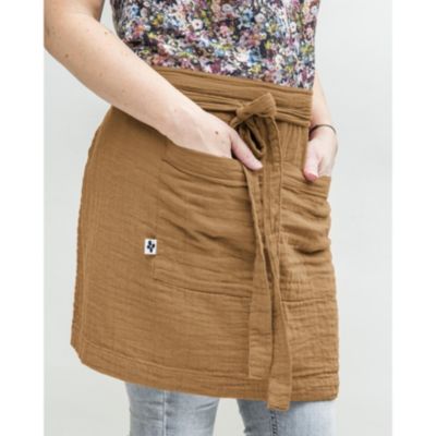 Tablier Serveur 45 x 80 cm Gaze de Coton Unie GAÏA Camel