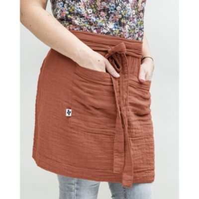 Tablier Serveur 45 x 80 cm Gaze de Coton Unie GAÏA Terracotta
