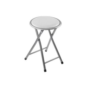 Tabouret bas pliant blanc 30x31x45cm 7house