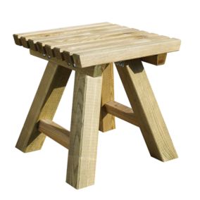 Tabouret carré en bois 4 pieds Karel