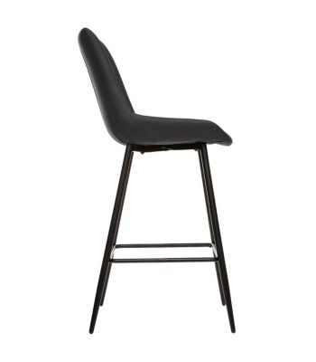 Tabouret Chaise de Bar assise Gris Ardoise et pieds en métal H 107 cm