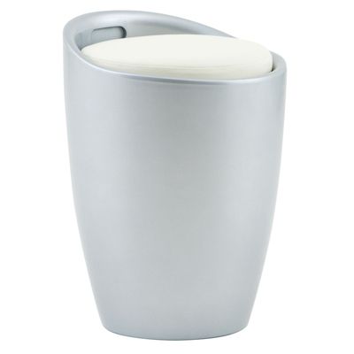 Tabouret coffre de rangement DANIEL, gris/blanc