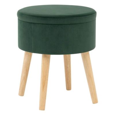 Tabouret Coffre Scandinave "Tess" 44cm Vert Cèdre