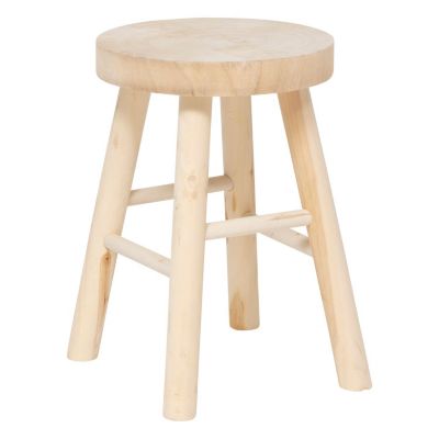 Tabouret d'appoint en bois massif Beige, H. 41 cm, NYAR