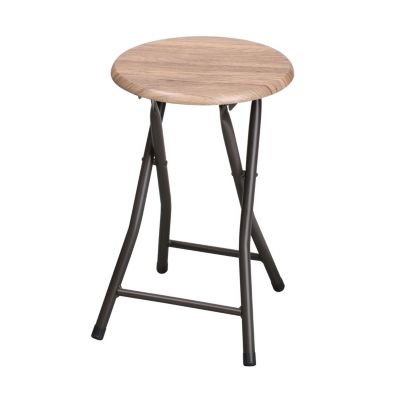 Tabouret d'appoint pliable design industriel Noir, H. 45 cm, DOCK