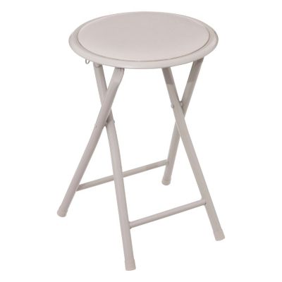 Tabouret d'appoint pliant en PVC Beige, H. 45 cm