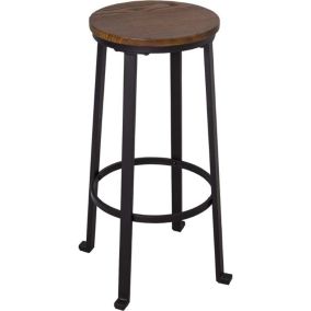 Tabouret de bar assise bois d'orme  75 cm