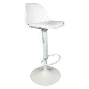 Tabouret de bar assise rembourrée Isak Blanc