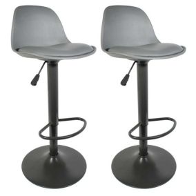 Tabouret de bar assise rembourrée Isak (Lot de 2) Gris