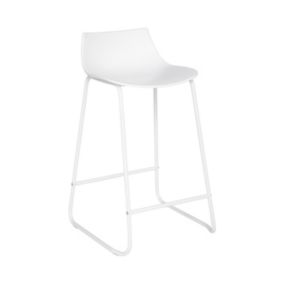 Tabouret de bar Blanc pieds en métal H 82 cm